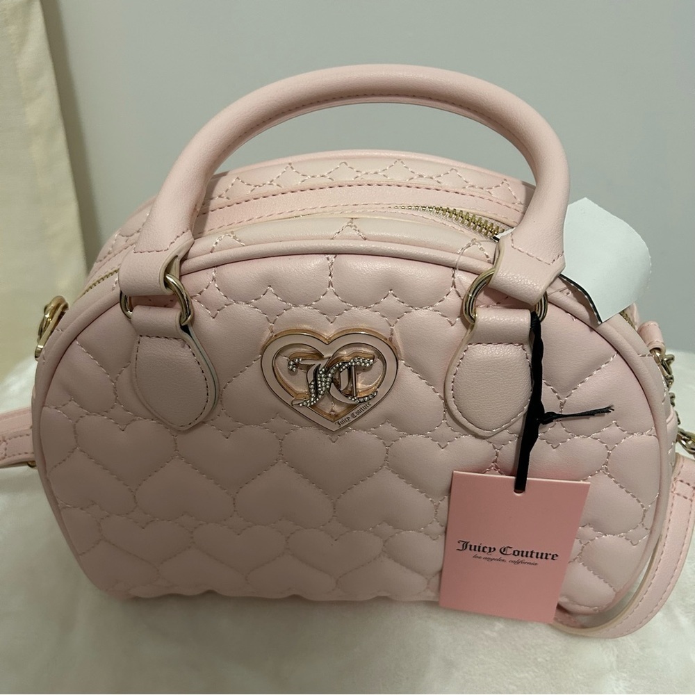 Juicy Couture Pink Heart Quilted Satchel Bag - NWT - Picture 5 of 5
